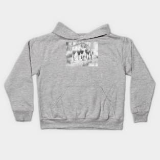 fairyland bleeding hearts, filtered black and white Kids Hoodie